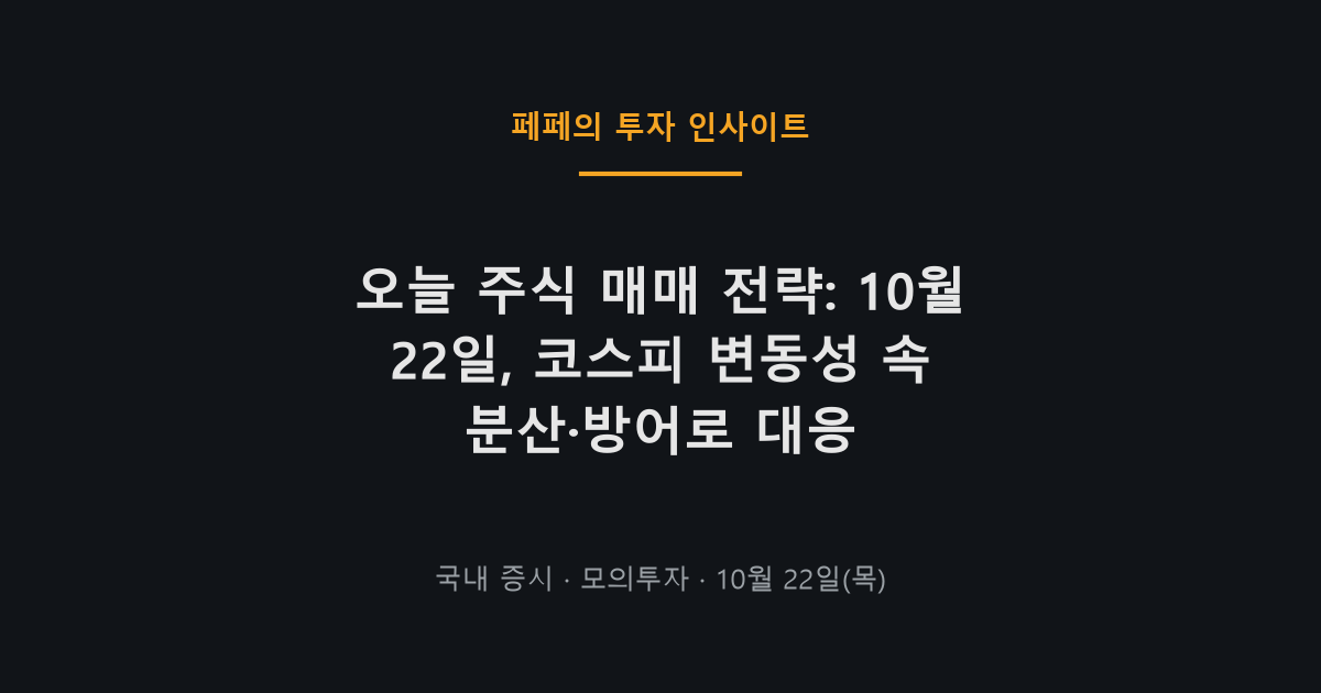 오늘 주식 매매 전략 그래프와 코스피 변동성 차트