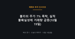 불리쉬 주가 7% 폭락 실적 발표 앞둔 변동성