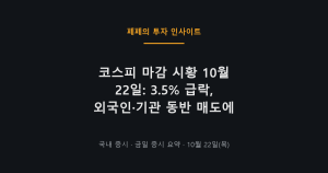 코스피 마감 시황 10월 22일 3.52% 급락 그래프