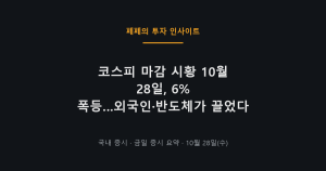 코스피 마감 시황 10월 28일 6% 상승 차트