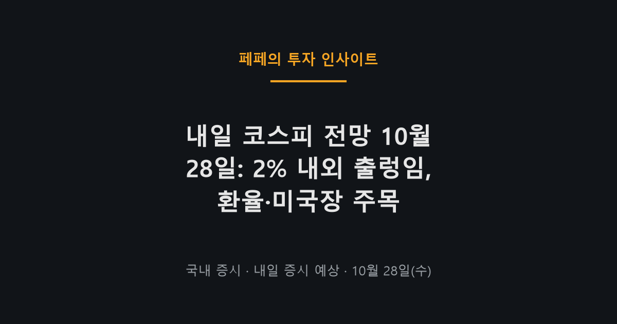 내일 코스피 전망과 환율, 변동성 관련 차트 이미지
