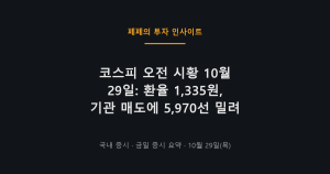 코스피 오전 시황 5970선, 환율 상승과 기관 매도 영향