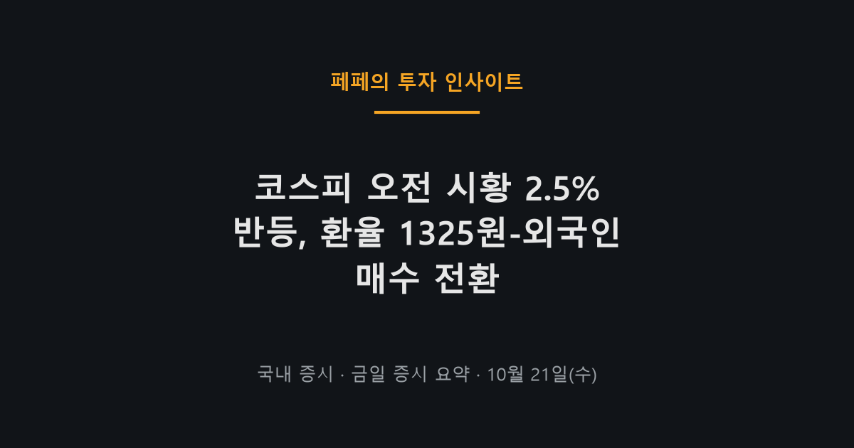 코스피 오전 시황, 외국인 매수와 환율 하락으로 2.5% 반등