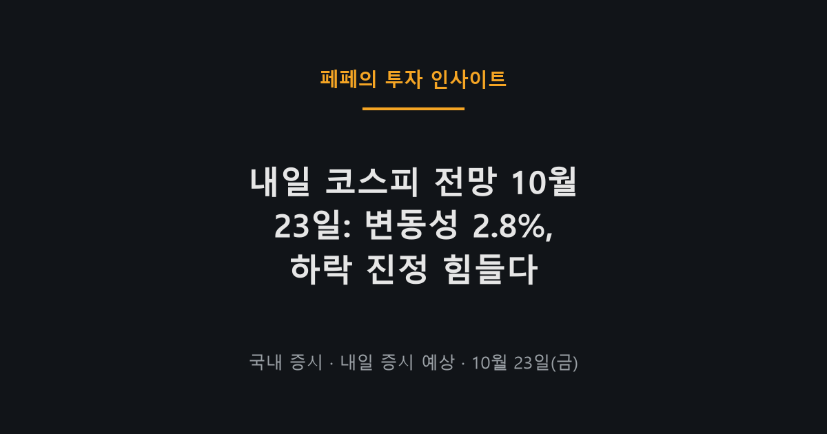 내일 코스피 전망과 변동성, 환율, 에너지 급등 현황