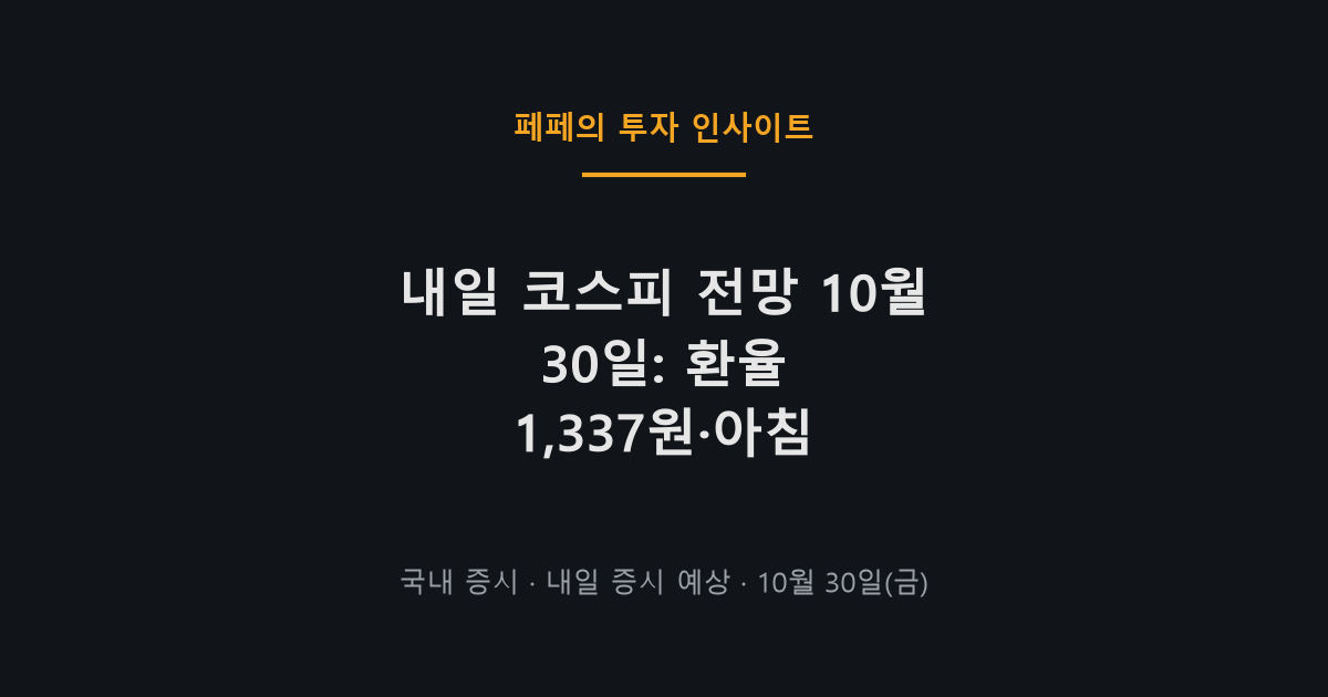 내일 코스피 전망 환율 1337원과 오르내림 분석