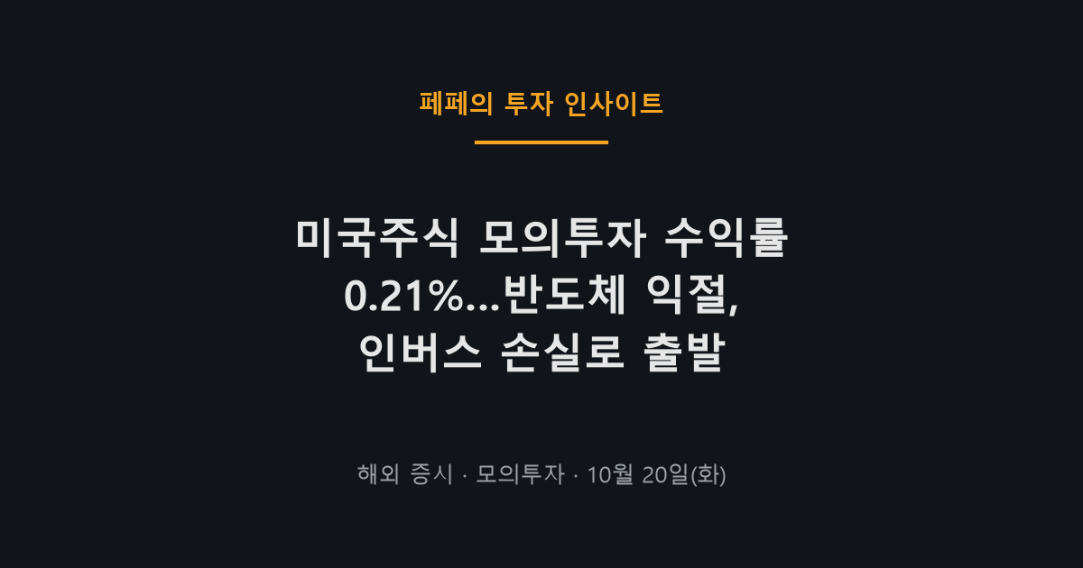미국주식 모의투자 수익률 성적표와 오늘의 매매 내역